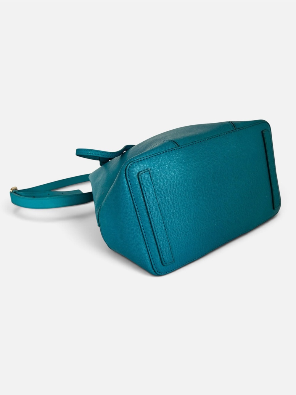 Furla Turquoise Leather Drawstring Shoulder Bag - Picture 6 of 8